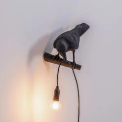 SELETTI Bird Lamp LED-Dekowandlampe, Links Schwarz -Innenleuchten Store 10009771 6