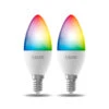 Calex Smart LED-Kerze E14 B35 4,9W CCT RGB 2er-Set