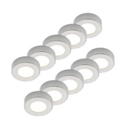 Prios Edwina LED-Deckenlampe, Silber, 12,2cm, 10er