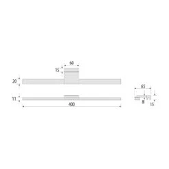 LED-Spiegelleuchte Triga IP44 Schwarz 40cm, 3.000K 11 LED-Spiegelleuchte Triga IP44 Schwarz 40cm, 3.000K -Innenleuchten Store 10013375 4