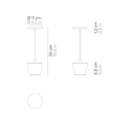 Zafferano Poldina Reverso Akku-Tischlampe Corten -Innenleuchten Store 10016405 2