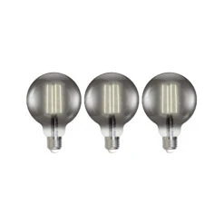 Prios LED-E27-Globe Rauchgrau 4,9W WLAN, 3er-Set
