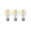 Smart E27 A60 LED 7W Tunable White WLAN Klar 3er