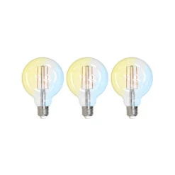 Prios LED-Filamentlampe E27 G95 7W WLAN Klar 3er