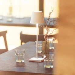 LED-Akku-Tischlampe Nuindie Rund, 38cm, Schneeweiß