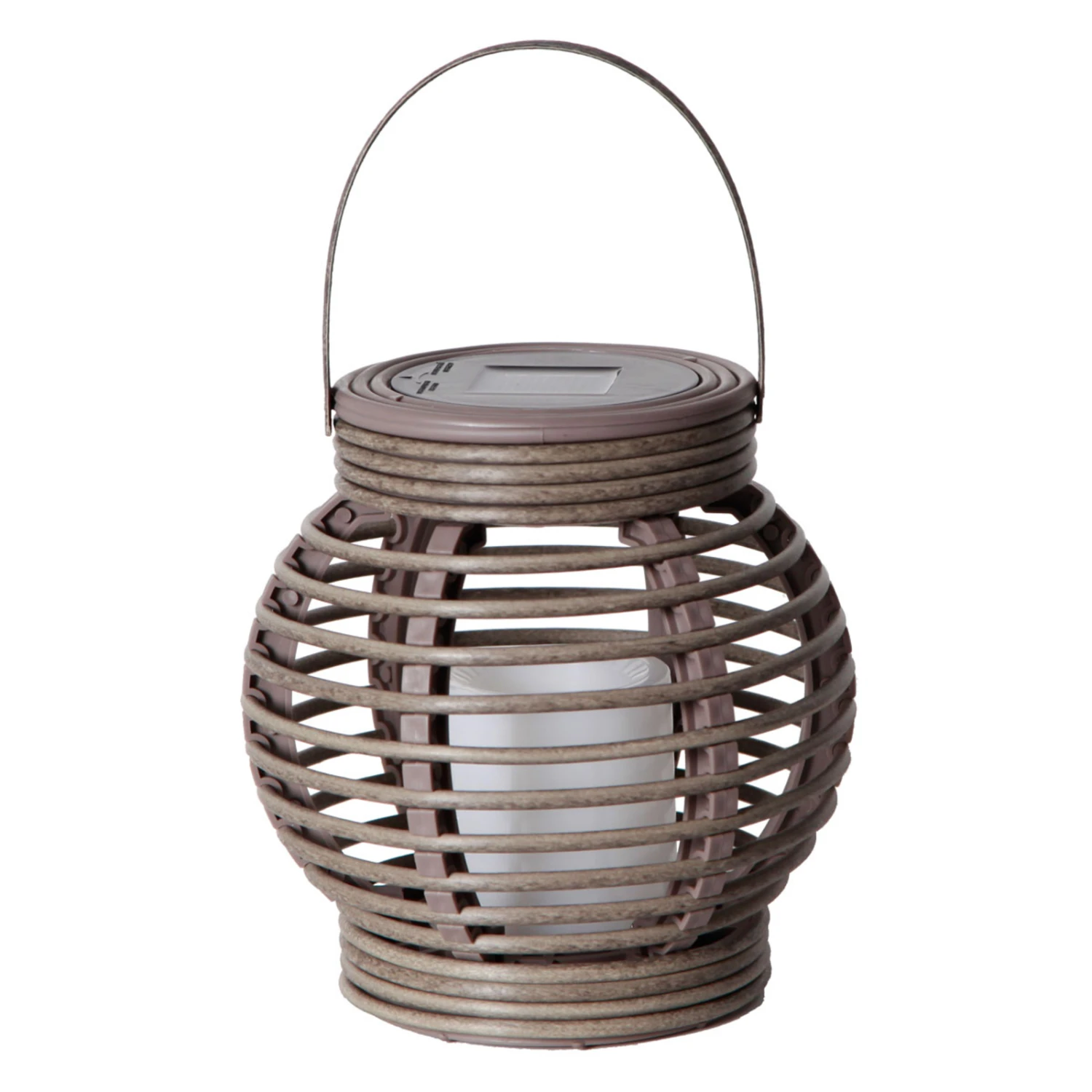 Braune Solar-Leuchte Lantern In Rattanoptik M. LED 4 Braune Solar-Leuchte Lantern In Rattanoptik M. LED – Bild 2
