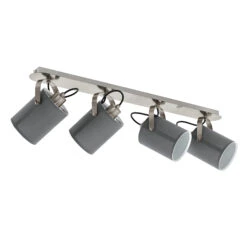 EGLO Deckenlampe Villabate Mit 4 Textilschirmen In Grau -Innenleuchten Store 3032415 2