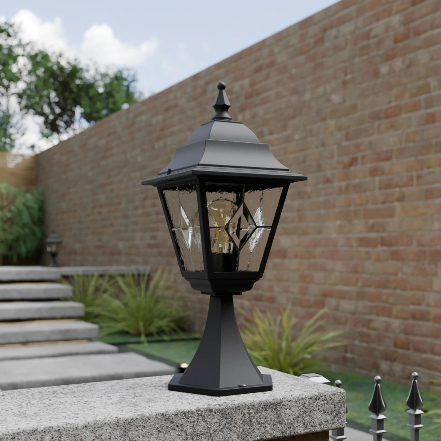 Sockelleuchte Norfolk, Bleiverglast 5 Sockelleuchte Norfolk, Bleiverglast – Bild 3