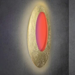 Escale Blade Open LED-Wandleuchte RGBW Gold Ø95cm
