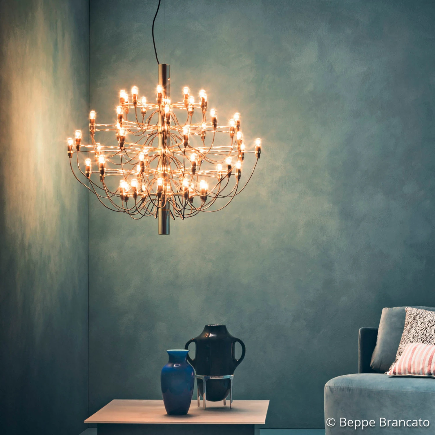 FLOS 2097 - Kronleuchter, 50-flammig, Chrom 4 FLOS 2097 - Kronleuchter, 50-flammig, Chrom – Bild 2