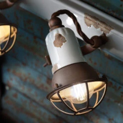 Wandlampe C1676/1 Mit Korb, Zweiflammig, Weiß -Innenleuchten Store 3517172 3