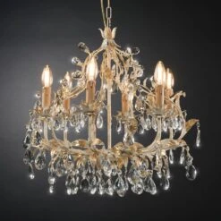 Kronleuchter 360/6 SP, 6-flammig Mit Glasbehang