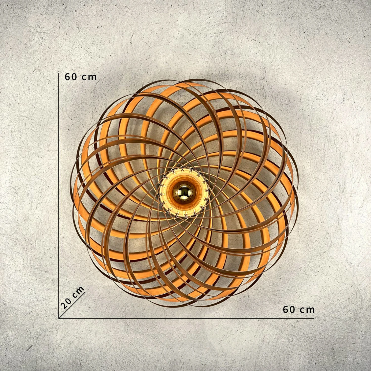 Gofurnit Veneria Wandleuchte, Kirschbaum, Ø 60 Cm 8 Gofurnit Veneria Wandleuchte, Kirschbaum, Ø 60 Cm – Bild 6