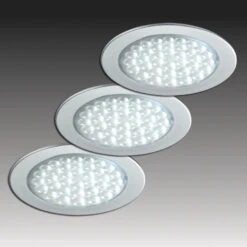 Hera R 68-LED Einbaustrahler In Edelstahloptik, 3er-Set