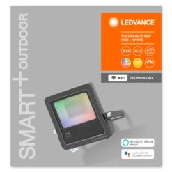 LEDVANCE SMART+ WiFi Floodlight, RGBW, Grau, 20W -Innenleuchten Store 6106472 7