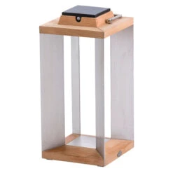 LED-Solarlaterne Teckinox, Teak/Stahl, 45,5cm 10 LED-Solarlaterne Teckinox, Teak/Stahl, 45,5cm -Innenleuchten Store 6112034 3