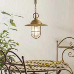 Hängeleuchte Bruno Für Außen, Messing Antik