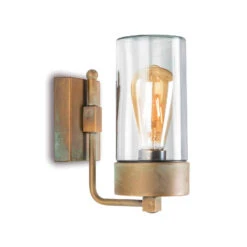 Außenwandleuchte Silindar 3390, Messing Antik/klar