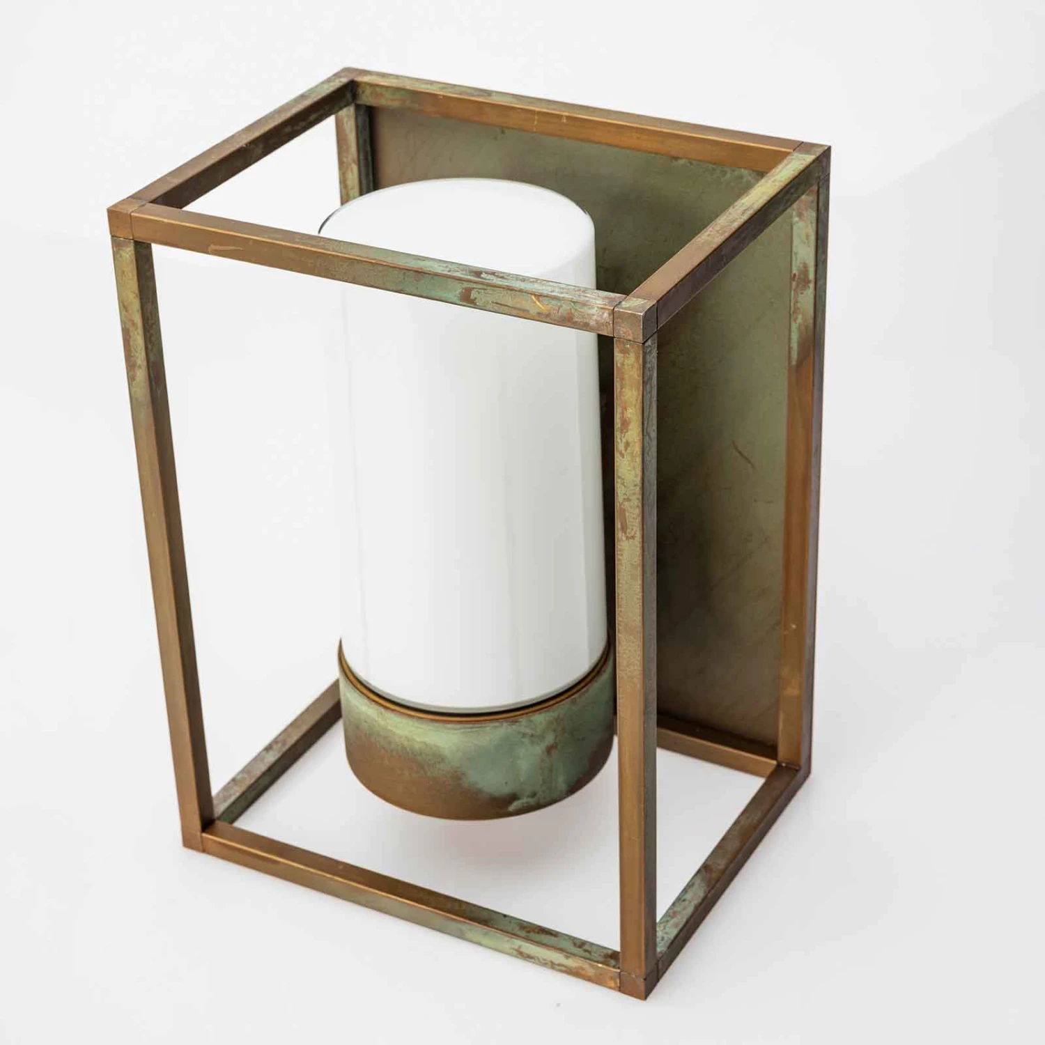 Außenwandleuchte Cubic³ 3366 Messing Antik/opal 4 Außenwandleuchte Cubic³ 3366 Messing Antik/opal – Bild 2