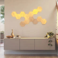Nanoleaf Elements Wood Hexagons Starter Kit 13x -Innenleuchten Store 6730040 4
