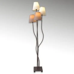 Vierflammige Textil-Stehlampe Braun Und Weiß -Innenleuchten Store 7000800 5