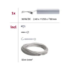 Paulmann Seil-Basissystem 36V, 15m Ohne Leuchten 8 Paulmann Seil-Basissystem 36V, 15m Ohne Leuchten -Innenleuchten Store 7600709 2