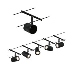 Paulmann Cup Seilsystem Basisset 5fl. Schwarz Matt