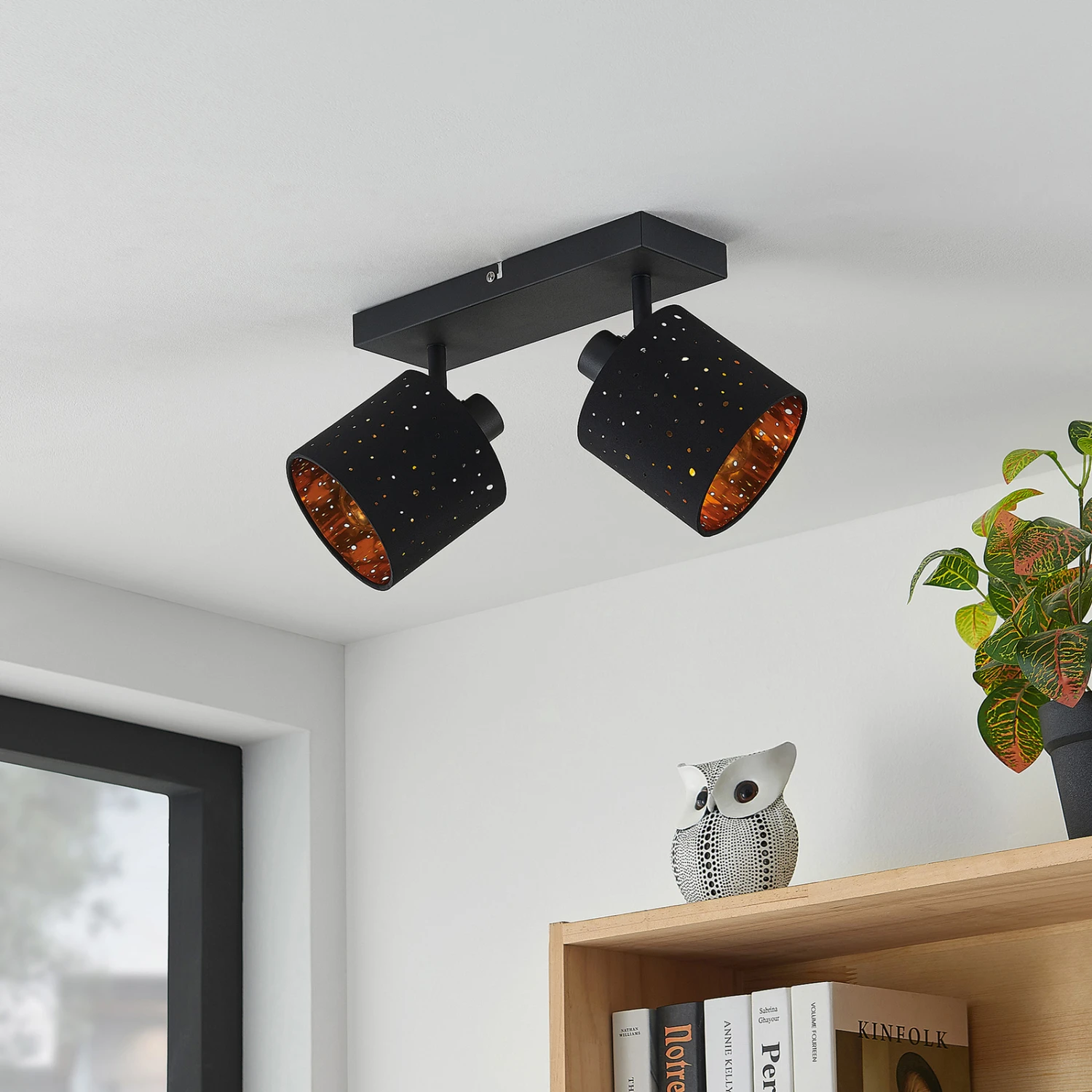 Lindby Darima Deckenstrahler, Zweiflammig, Schwarz 4 Lindby Darima Deckenstrahler, Zweiflammig, Schwarz – Bild 2