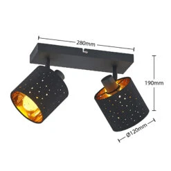 Lindby Darima Deckenstrahler, Zweiflammig, Schwarz 14 Lindby Darima Deckenstrahler, Zweiflammig, Schwarz -Innenleuchten Store 8032609 3