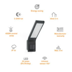 STEINEL XLED Slim S Außenwandlampe Anthrazit -Innenleuchten Store 8505701 3