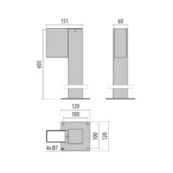 LED-Wegeleuchte Orion Post 600 Anthrazit 840 -Innenleuchten Store 8542346 2