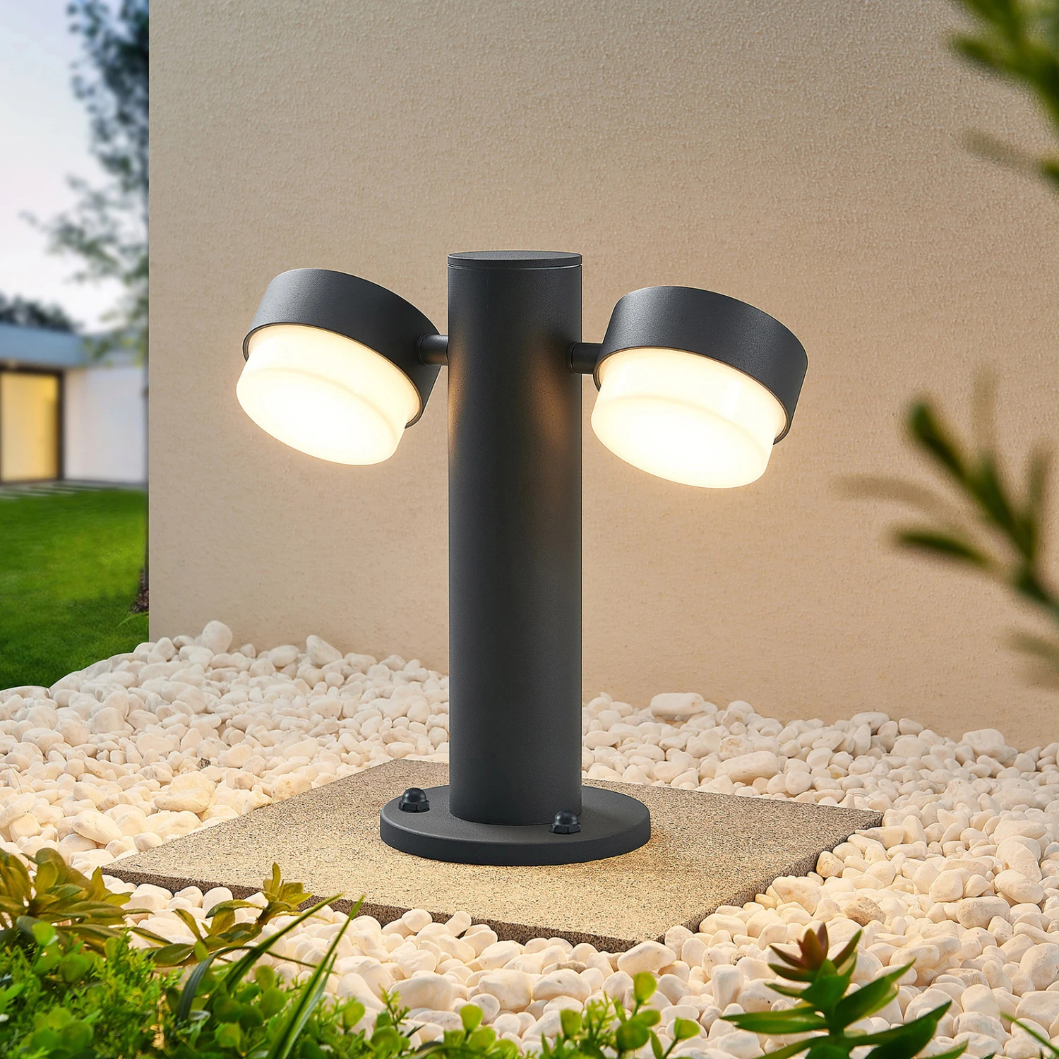 Lucande Marvella Sockelleuchte, Zweiflammig, 30 Cm 4 Lucande Marvella Sockelleuchte, Zweiflammig, 30 Cm – Bild 2