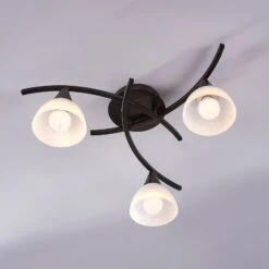 Dreiflammige Deckenlampe Della, Schwarz-gold -Innenleuchten Store 9620970 2