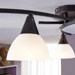Dreiflammige Deckenlampe Della, Schwarz-gold -Innenleuchten Store 9620970 5