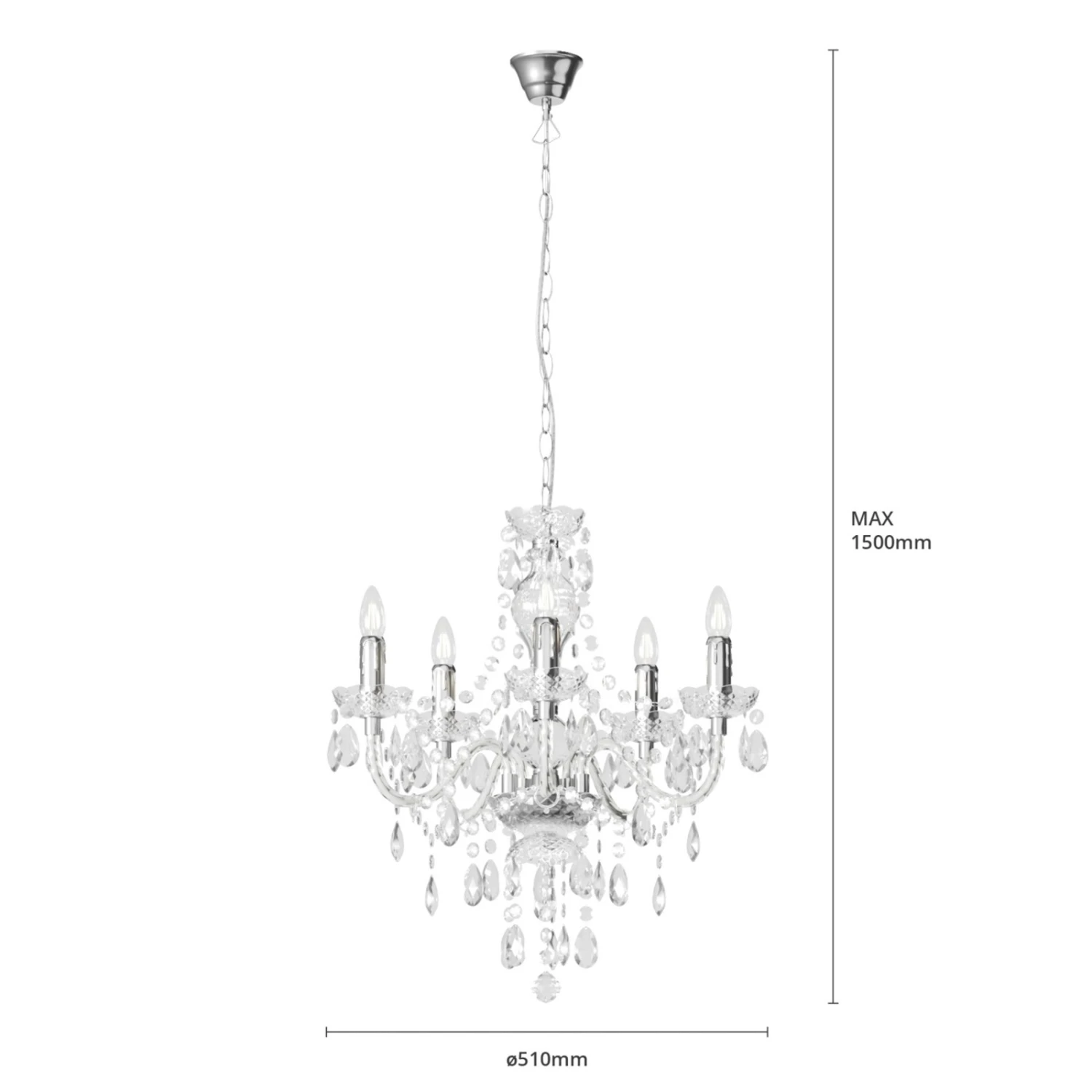 5-flammiger Kronleuchter Merida 9 5-flammiger Kronleuchter Merida – Bild 7