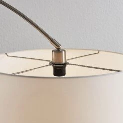 Lindby Belinda Bogenstehlampe , Weißer Stoffschirm -Innenleuchten Store 9624578 6