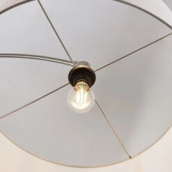 Lindby Belinda Bogenstehlampe , Weißer Stoffschirm -Innenleuchten Store 9624578 7