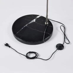 Lindby Belinda Bogenstehlampe , Weißer Stoffschirm -Innenleuchten Store 9624578 8