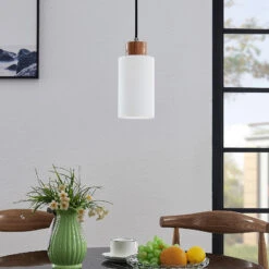 Lindby Nicus Holz-Hängelampe, Einflammig -Innenleuchten Store 9624580 2