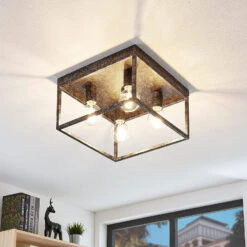 Lindby Lejus Deckenleuchte, Vierflammig, Rost -Innenleuchten Store 9624706 2