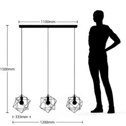 Lindby Finnigan Hängeleuchte, Gitterschirm, 3-fl. -Innenleuchten Store 9626209 3