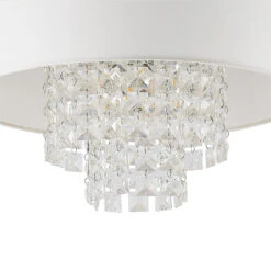 Lindby Estera Deckenleuchte Mit Behang, Weiß -Innenleuchten Store 9626840 6