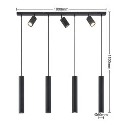 Lindby Sanad Hängeleuchte Schwarz 7-fl. Länglich -Innenleuchten Store 9627383 4
