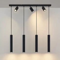 Lindby Sanad Hängeleuchte Schwarz 7-fl. Länglich -Innenleuchten Store 9627383 5