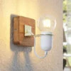 Lucande Becky Holz-Wandspot, Einflammig, Weiß -Innenleuchten Store 9627695
