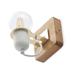 Lucande Becky Holz-Wandspot, Einflammig, Weiß -Innenleuchten Store 9627695 5