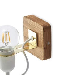 Lucande Becky Holz-Wandspot, Einflammig, Weiß -Innenleuchten Store 9627695 7