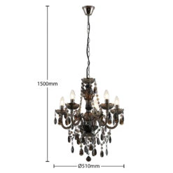 Lindby Spirou Kronleuchter Aus Acryl, Rauchgrau 14 Lindby Spirou Kronleuchter Aus Acryl, Rauchgrau -Innenleuchten Store 9628507 3