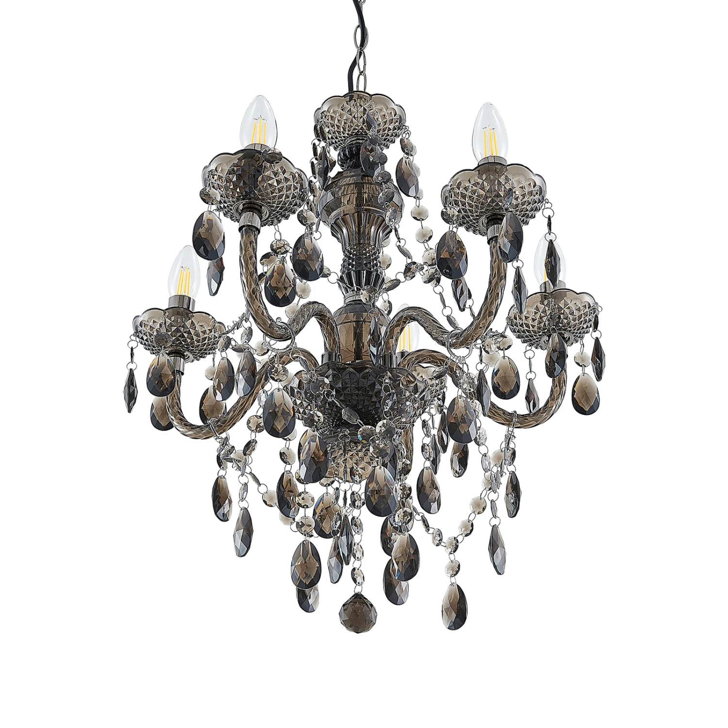 Lindby Spirou Kronleuchter Aus Acryl, Rauchgrau 8 Lindby Spirou Kronleuchter Aus Acryl, Rauchgrau – Bild 6