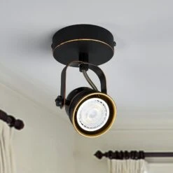 Schwarz-goldener GU10-Spot Leonor -Innenleuchten Store 9639066 1